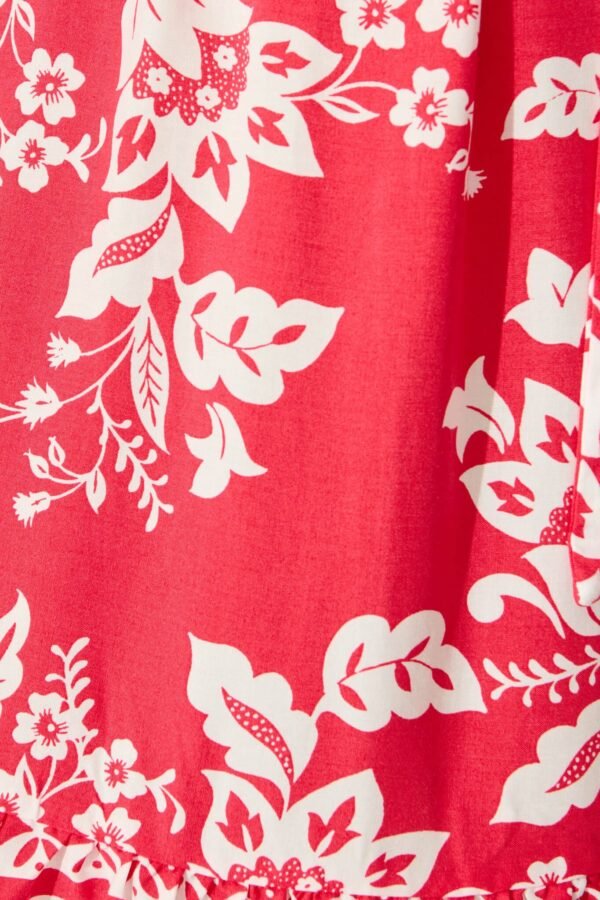 241126_StFrock_Phoebe_C24185569-RED-WHT_1027.jpg Dress in Raspberry with White Border Print