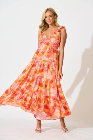 241126_StFrock_Phoebe_DA16843-ORG-RED-MUL_0574.jpg Maxi Sundress In Orange and Red Multi