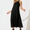 Maxi Dress in Black Linen Blend