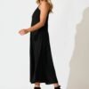 Maxi Dress in Black Linen Blend