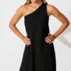 Maxi Dress in Black Linen Blend