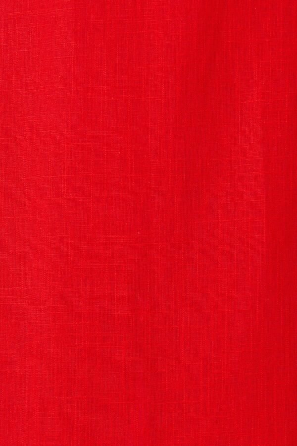 Dress in Red With White Ric Rac Trim Linen Blend