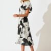 241126_StFrock_Phoebe_LOLE10967-6-BLK-WHT_0527.jpg Maxi Dress In Black With White Floral