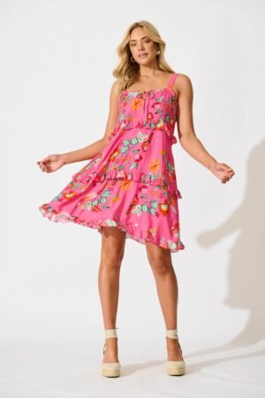241126_StFrock_Phoebe_LOLE70254-PNK_0374.jpg Dress in Pink Tropical Print