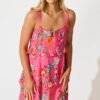 Dress in Pink Tropical Print