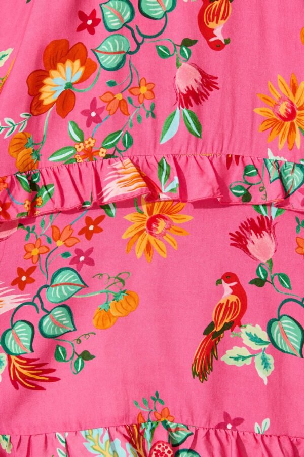 Dress in Pink Tropical Print