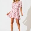 Dress in Pink Floral Print Cotton