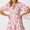 Dress in Pink Floral Print Cotton