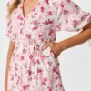Dress in Pink Floral Print Cotton