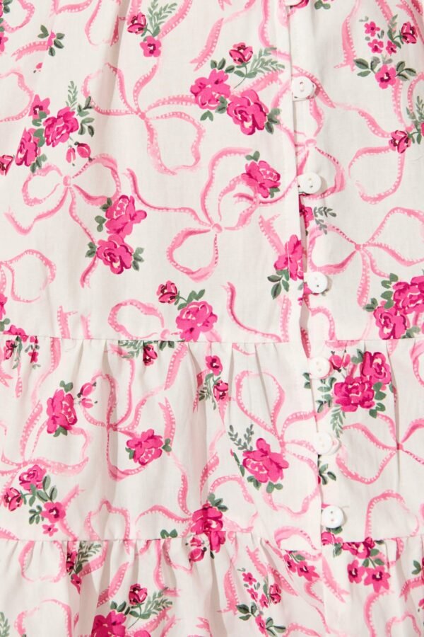 Dress in Pink Floral Print Cotton