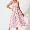 241126_StFrock_Phoebe_P24302621-PNK-FLO_0433.jpg Midi Sundress In Pink Floral Print Cotton