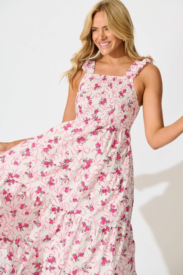 241126_StFrock_Phoebe_P24302621-PNK-FLO_0448.jpg Midi Sundress In Pink Floral Print Cotton