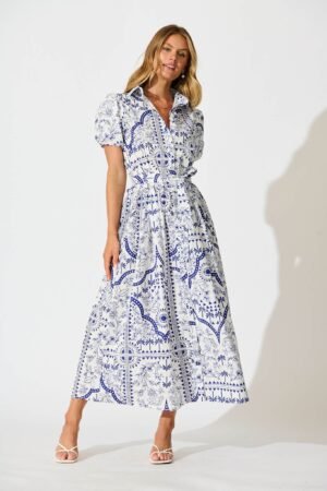 241203_StFrock_Jordan_AM_K2315-WHT-BLU_0891.jpg Maxi Shirt Dress In White and Blue Cotton Linen