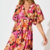 Midi Dress In Multi Floral